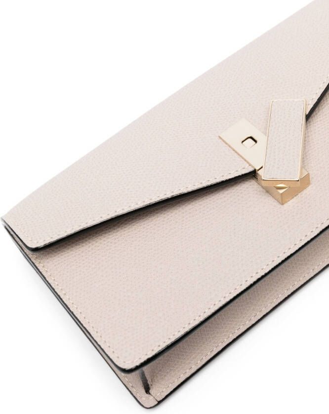 Valextra Iside leren clutch Beige