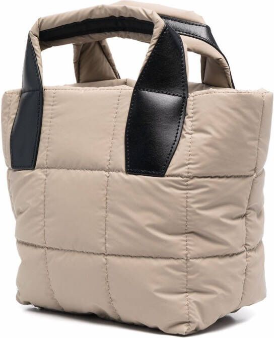 VeeCollective Gewatteerde shopper met logodetail Beige