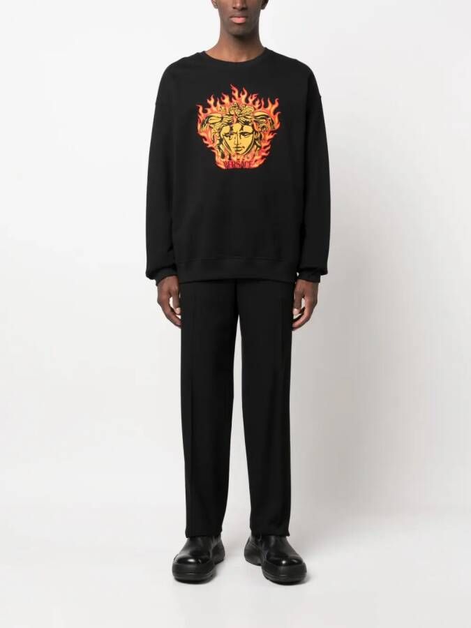 Versace Sweater met borduurwerk Zwart