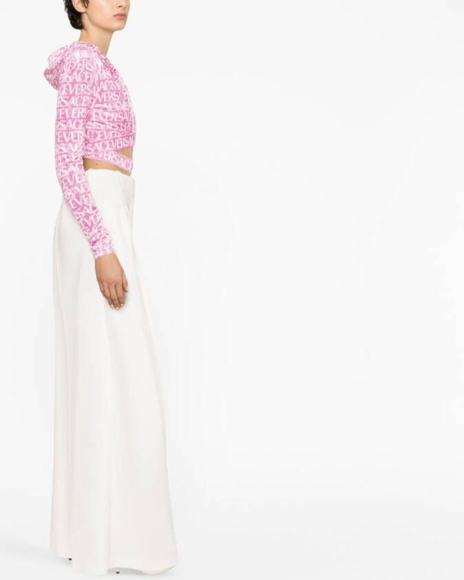 Versace Cropped hoodie Roze