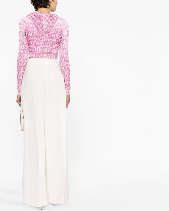 Versace Cropped hoodie Roze