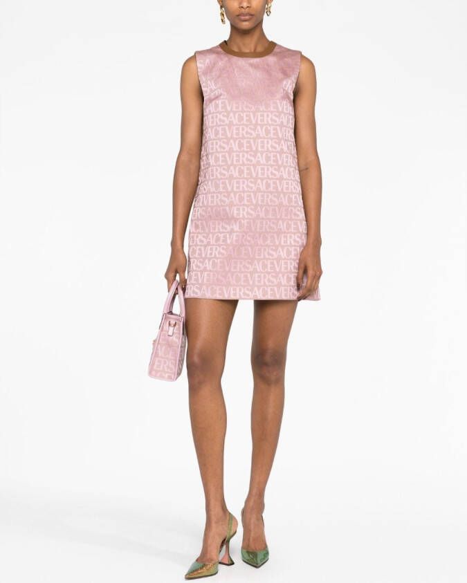 Versace Mini-jurk met logo Roze