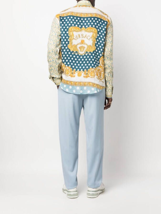 Versace Overhemd met all-over print Geel