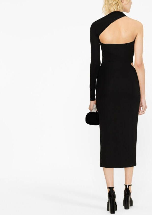 Versace Asymmetrische midi-jurk Zwart