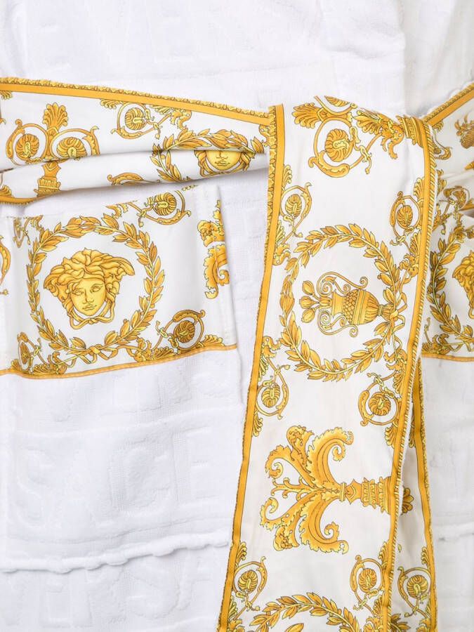 Versace Katoenen badjas met tekst Wit