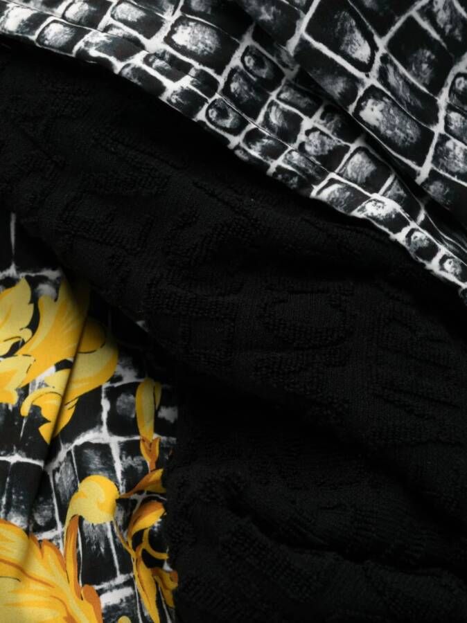 Versace Badjas met barokprint Zwart