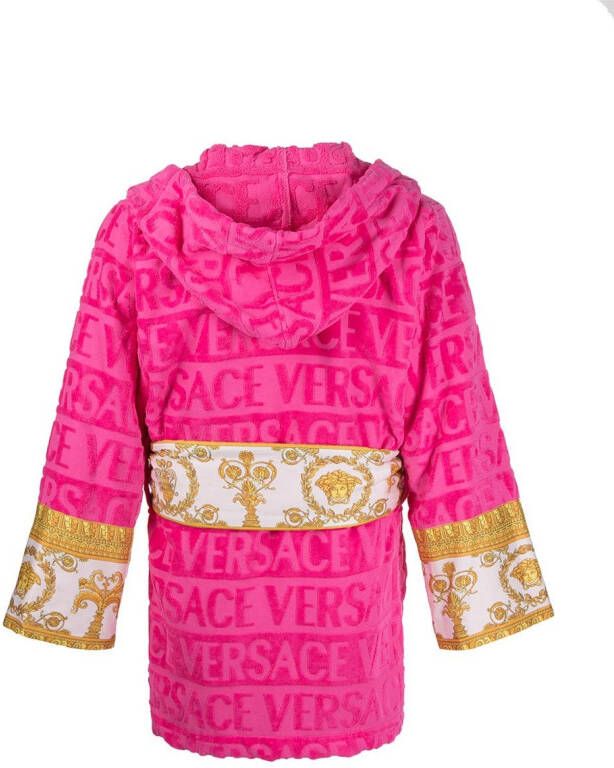 Versace Korte badjas met tekst Roze