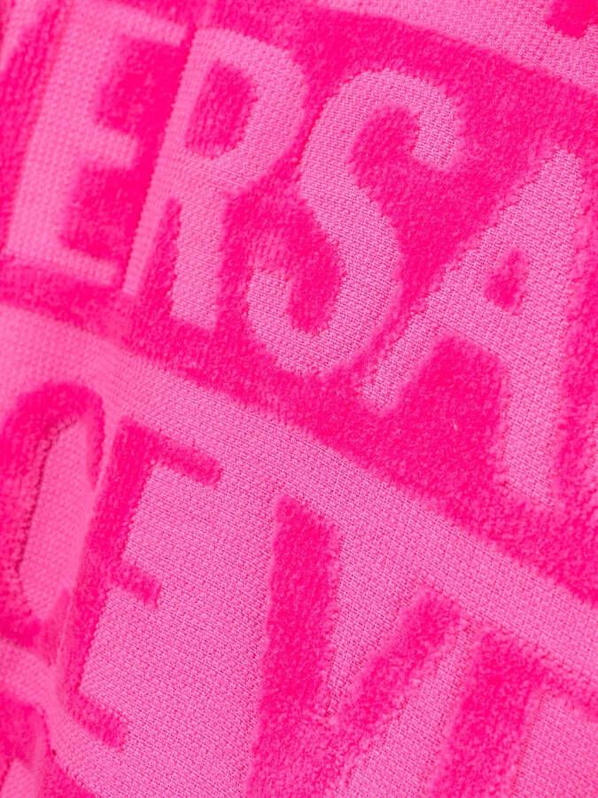 Versace Korte badjas met tekst Roze