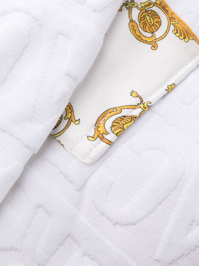 Versace Korte badjas met tekst Wit