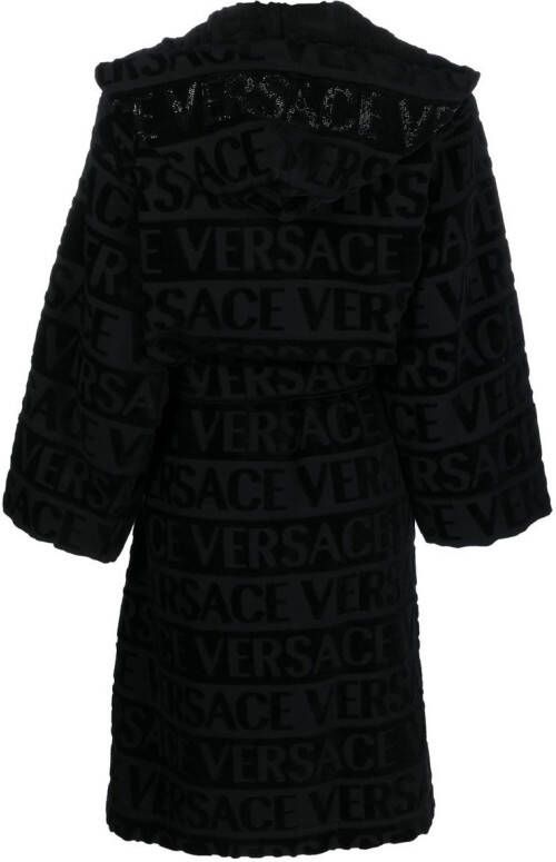 Versace Badjas met capuchon Zwart