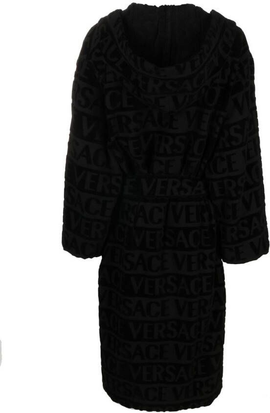 Versace Badjas met ceintuur Zwart
