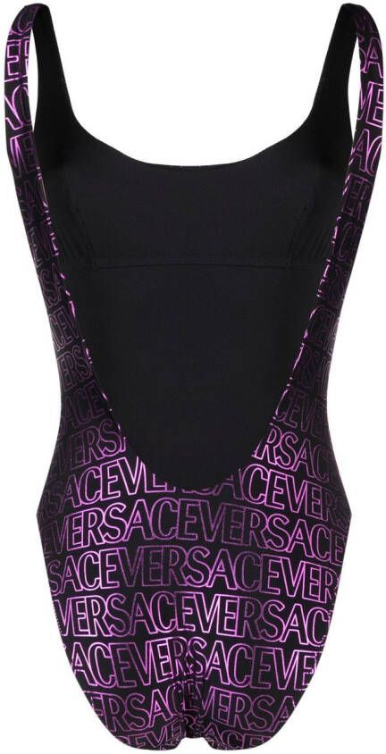 Versace Badpak met logoprint Zwart