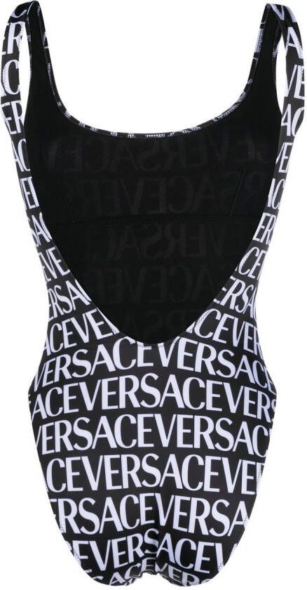 Versace Badpak met logoprint Zwart