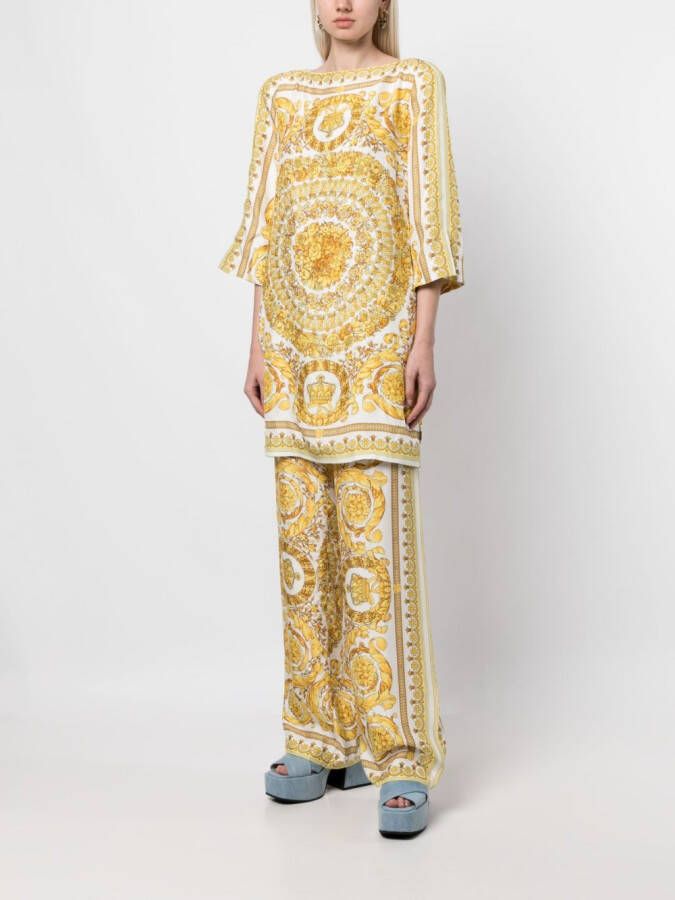 Versace Blouse met barokprint Wit