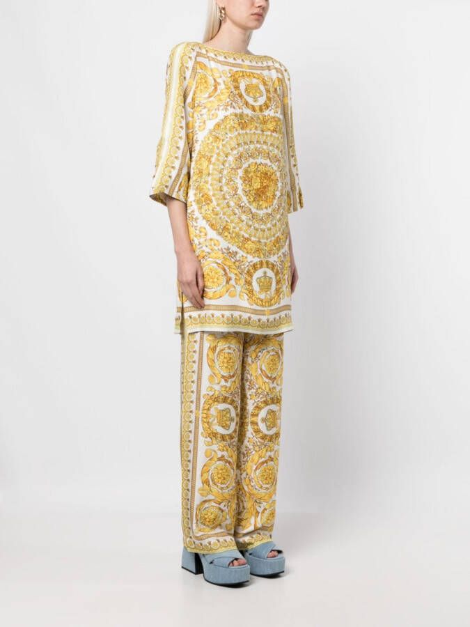 Versace Blouse met barokprint Wit