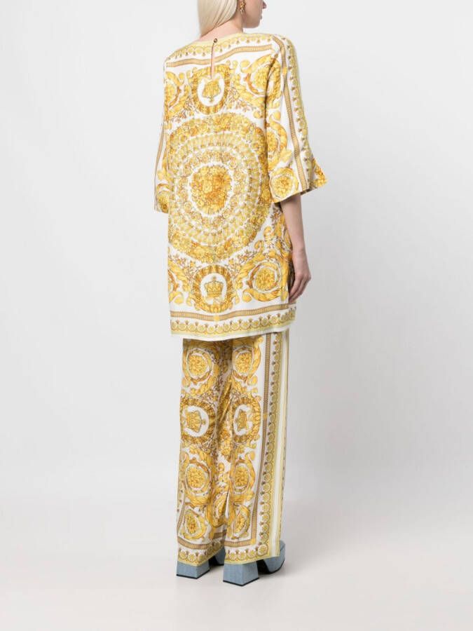 Versace Blouse met barokprint Wit
