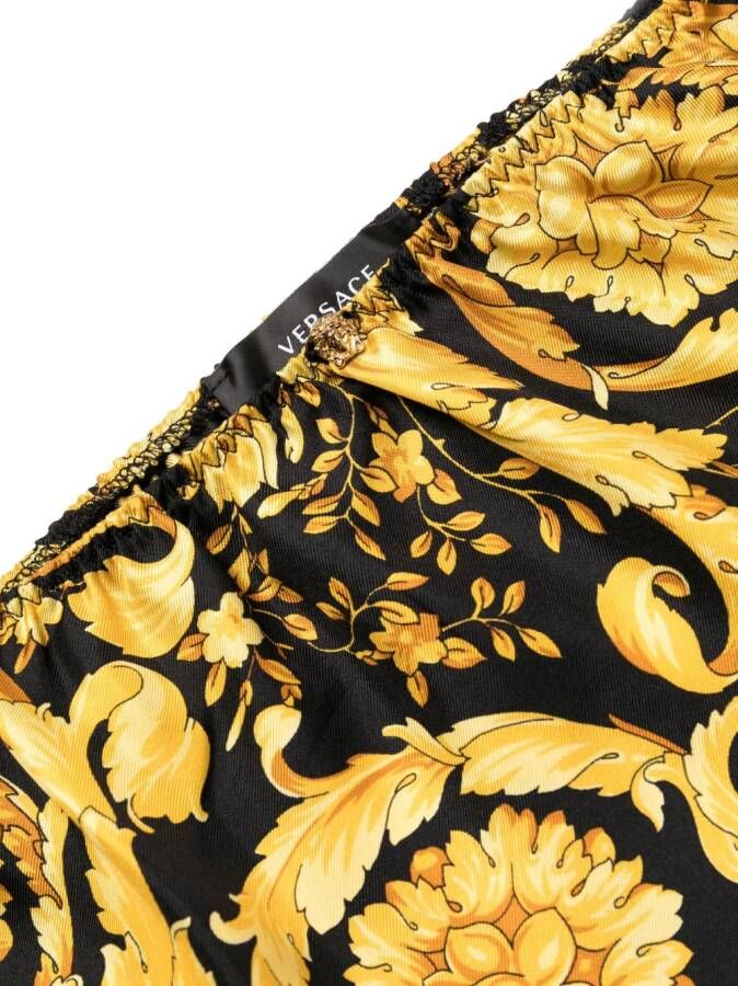 Versace Zijden rok met barokprint Zwart