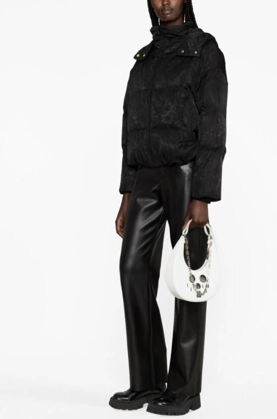 Versace Donsjack met Barocco Silhouette jacquard Zwart