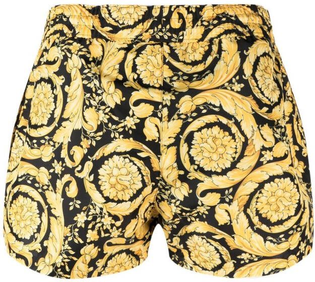 Versace Zwembroek met barokprint Zwart