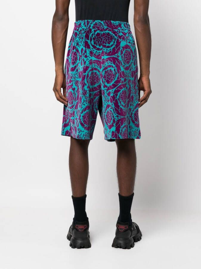 Versace Bermuda shorts met abstract patroon Blauw
