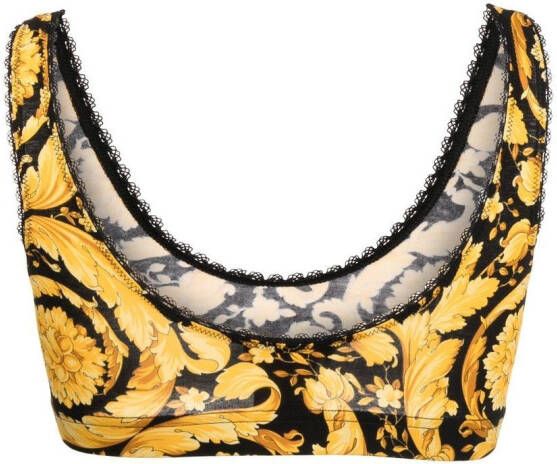 Versace Katoenen bh met Barocco print Zwart