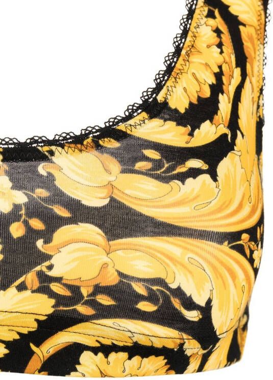 Versace Katoenen bh met Barocco print Zwart