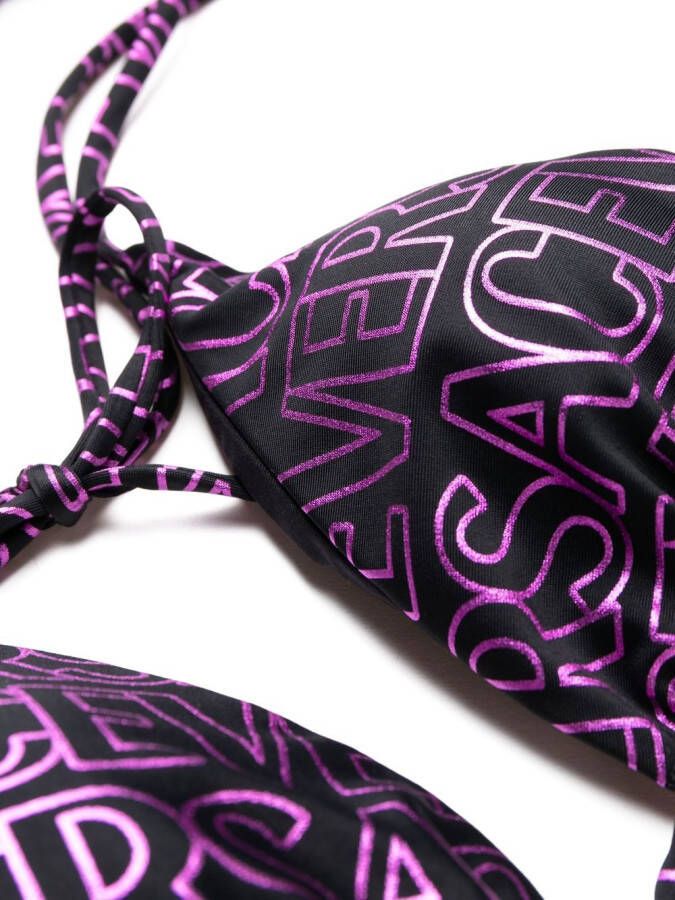 Versace Bikini met logoprint Zwart