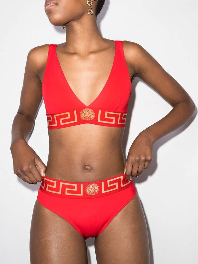 Versace Bikinislip met Greca-print Rood