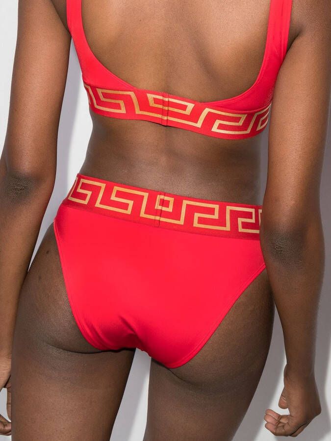 Versace Bikinislip met Greca print Rood