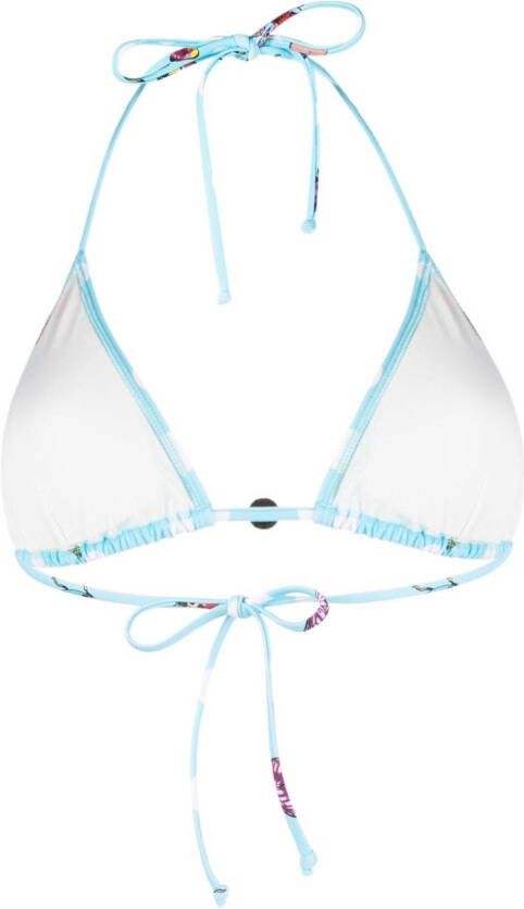 Versace Bikinitop met vlinderprint Blauw