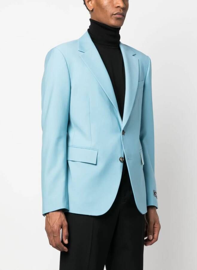 Versace Seashell Baroque blazer met enkele rij knopen Blauw