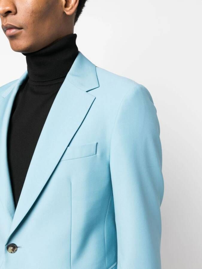 Versace Seashell Baroque blazer met enkele rij knopen Blauw