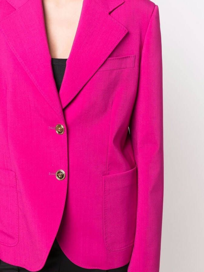 Versace Blazer met enkele rij knopen Roze