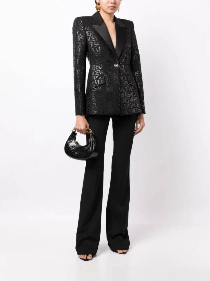 Versace Blazer met enkele rij knopen Zwart