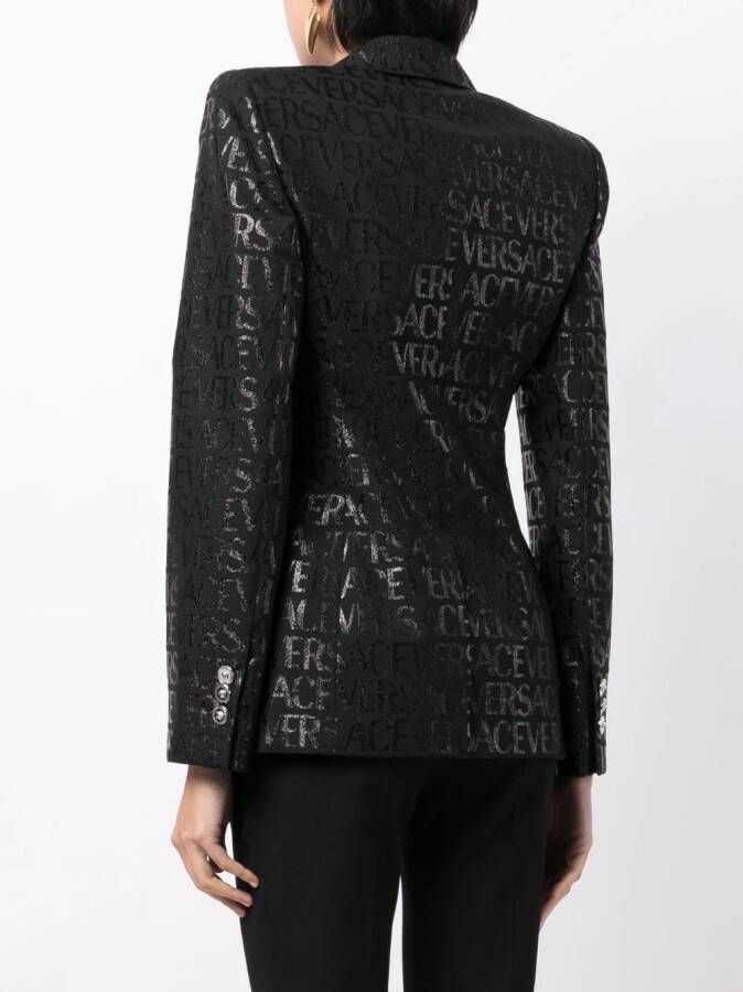 Versace Blazer met enkele rij knopen Zwart