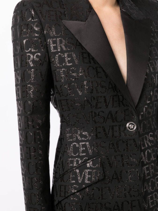 Versace Blazer met enkele rij knopen Zwart