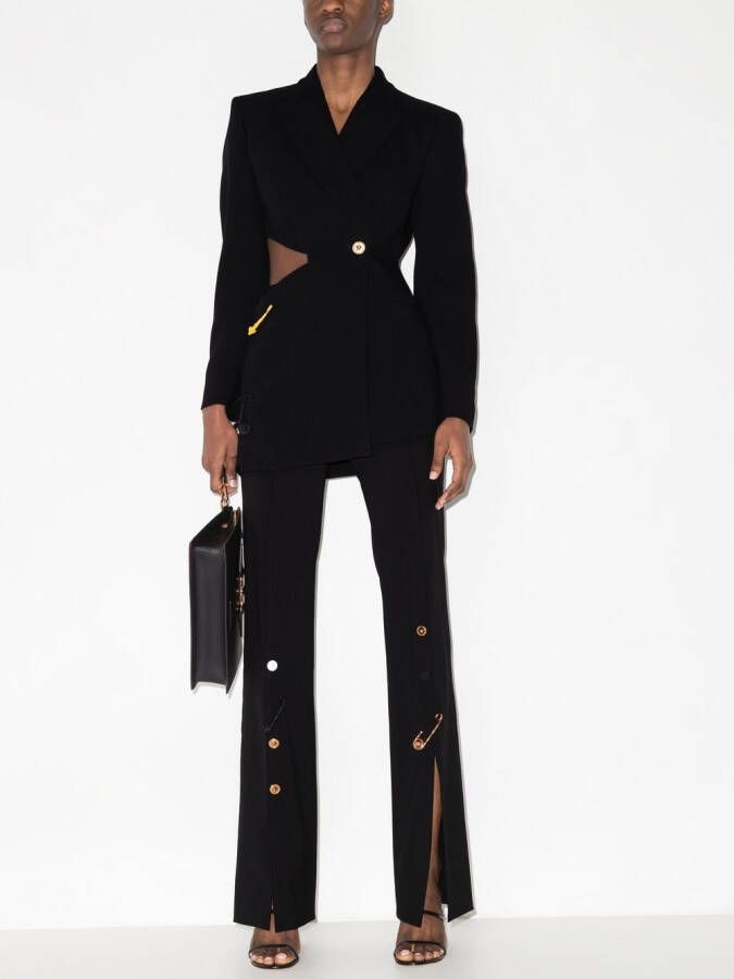 Versace Blazer met veiligheidsspeld Zwart