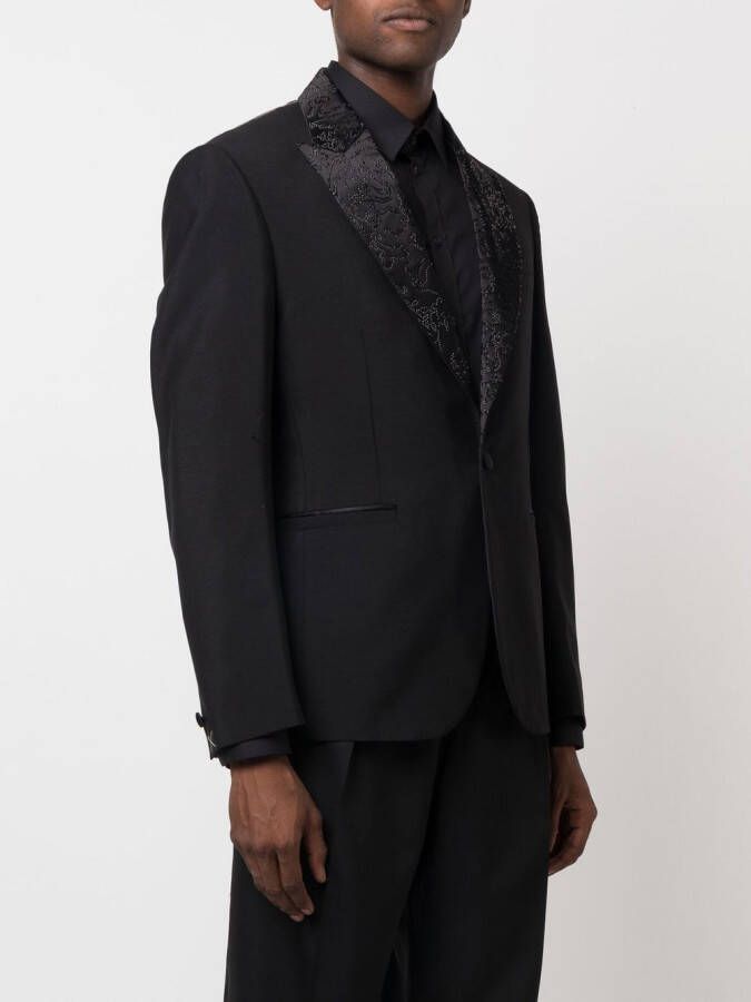 Versace Barocco Silhouette blazer verfraaid met stras Zwart
