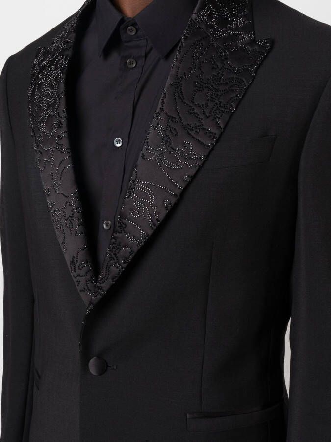 Versace Barocco Silhouette blazer verfraaid met stras Zwart