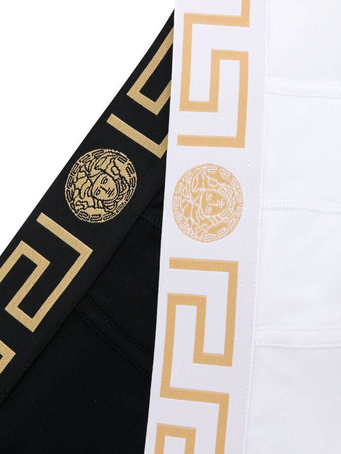 Versace Boxershort met Greca tailleband Wit