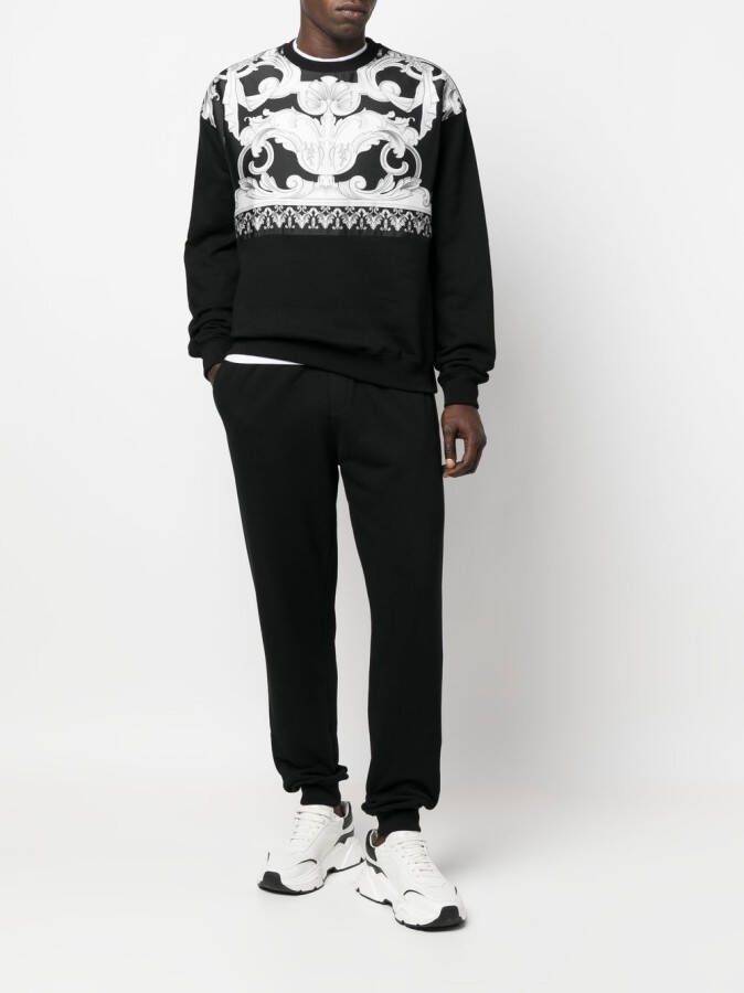Versace Broek met barokprint Zwart