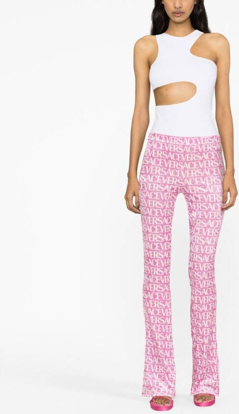 Versace Broek met logoprint Roze