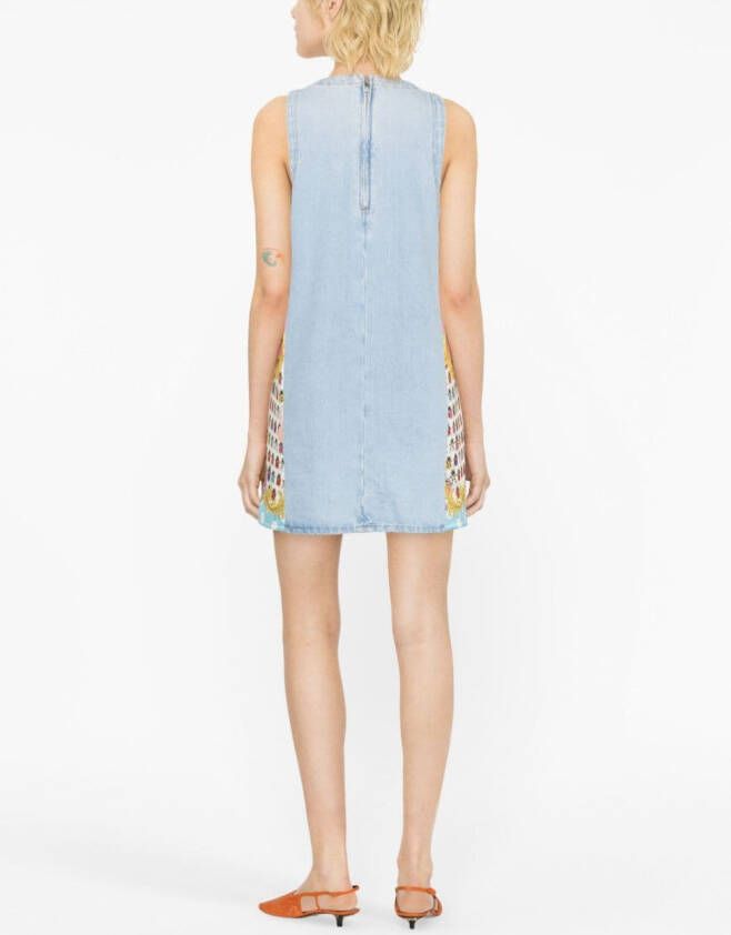 Versace x Dua Lipa denim mini-jurk met vlinders Blauw