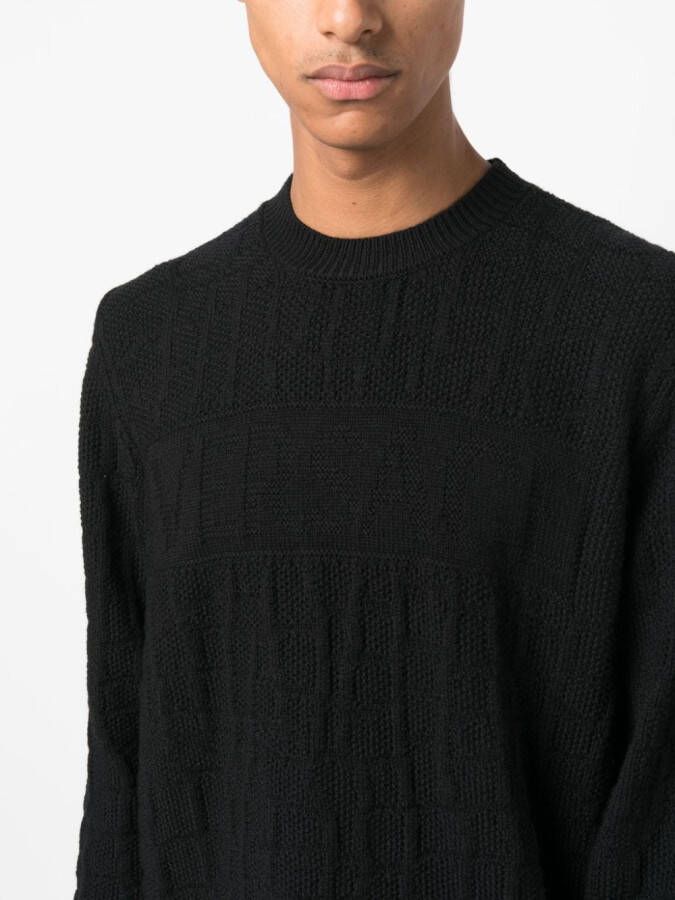 Versace Kabelgebreide trui Zwart