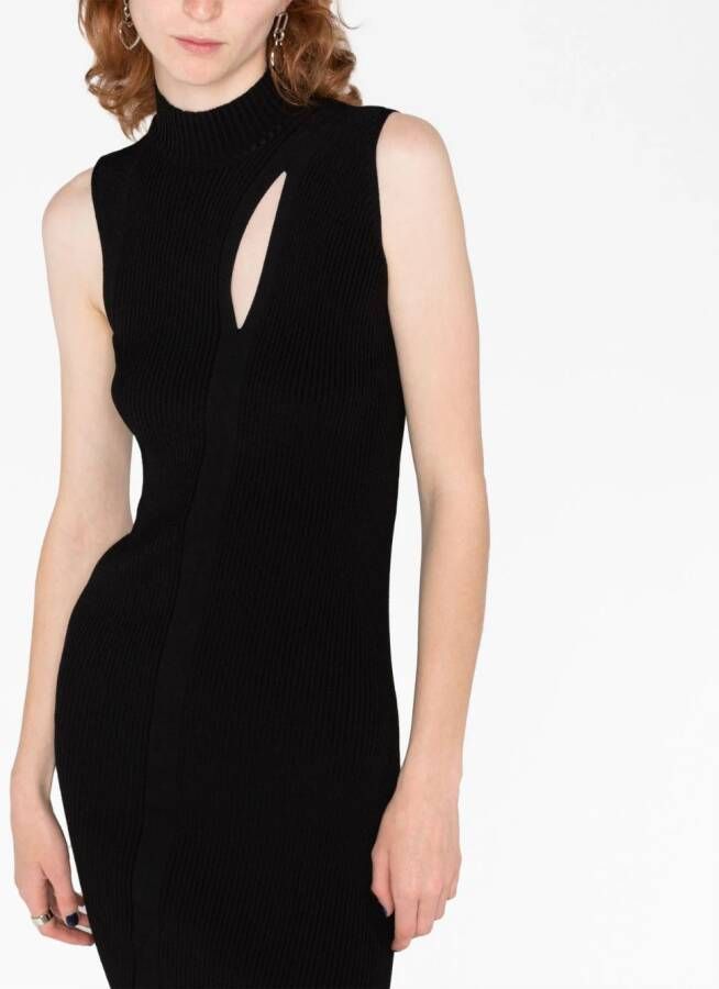 Versace Ribgebreide midi-jurk Zwart