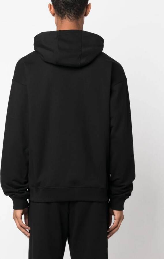 Versace 90s Vintage hoodie met geborduurd logo Zwart