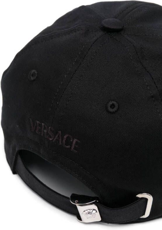 Versace Honkbalpet met geborduurd logo Zwart