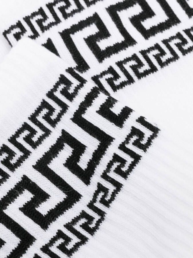 Versace Enkelsokken met print Wit