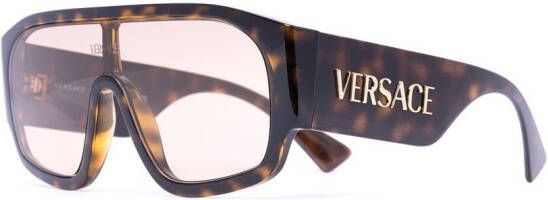 Versace Eyewear 90s Mask zonnebril Bruin