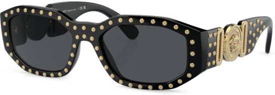 Versace Eyewear Zonnebril verfraaid met studs Zwart